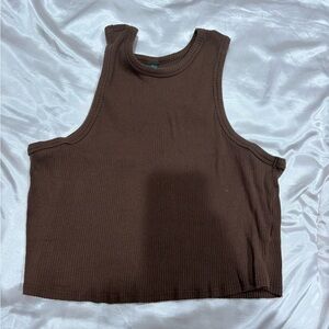 wild fable Chocolate Ribbed Cropped Tank